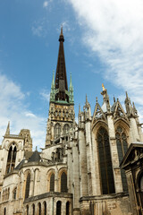 Fototapeta na wymiar France. Rouen. Top view of the Cathedral of Notre-Dame de Rouen.