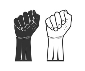 The Solidarity Fist Hand Sign Symbol Icon Vector Design
