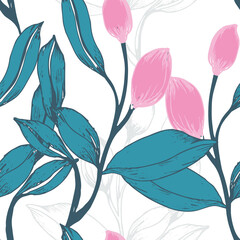 Beautiful seamless floral pattern background.