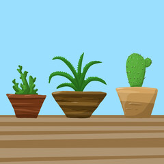 Cactus cartoon style art illustration web icon card design