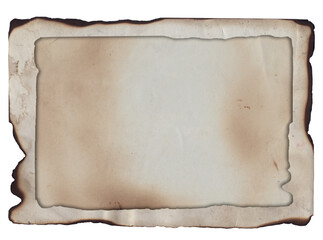 Old vintage frame rough texture retro paper with burned stains and scratches background