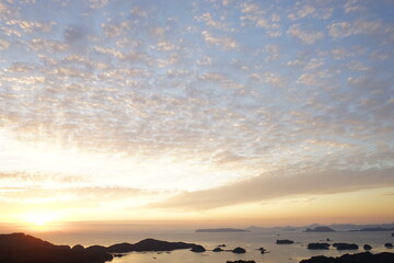 Kujukushima at sunset from Tenkaiho Observatory in Nagasaki, Japan - 九十九島の夕日 展海峰からの眺め 長崎 日本