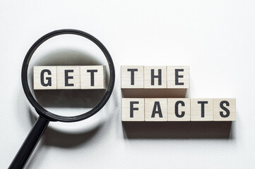 Get the facts word concept on cubes