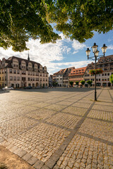 Obraz premium Das Renaissance-Rathaus am Marktplatz in Naumburg/Saale an der Straße der Romanik, Burgenlandkreis, Sachsen-Anhalt, Deutschland