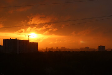 Fototapeta premium sunset over city
