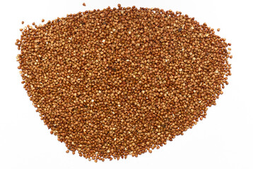Overhead view of buckwheat grain