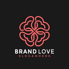 Beauty Love Flower Modern Logo Icon Design Vector Illustration