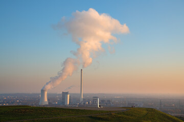 Fossile Energy, panoramic image of heat and power station in Herne, Ruhr Metropolis, Germany