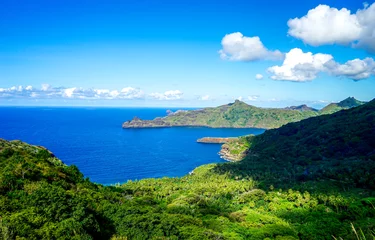 Fotobehang French Polynesia, Marquesas, Nuku Hiva, beautiful coastline © Angela Meier