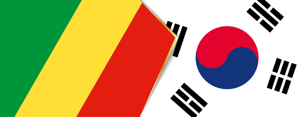 Congo and South Korea flags, two vector flags.