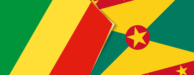 Congo and Grenada flags, two vector flags.