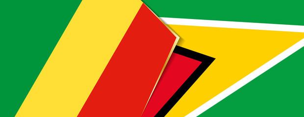 Congo and Guyana flags, two vector flags.