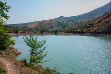 Landscape with mountain lake Panagia in Zelenogorye