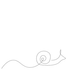Snail animal line drawing, vector illustration