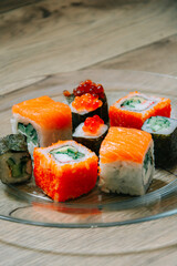 set of sushi on a plate