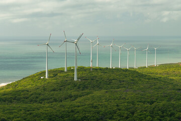 Parque eólico em Mataraca, Rio Grande do Norte, Nordeste, Brasil, Zig Koch, renovável, tecnologia, indústria, ambiental, aerogerador, escurecer
