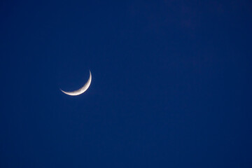 Obraz na płótnie Canvas Crescent Moon clear sky