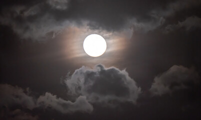 Naklejka na ściany i meble full moon in the sky with clouds