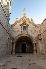 Plakat The facade of Milk Grotto Church in Bethlehem in the Palestinian Authority, Israel
