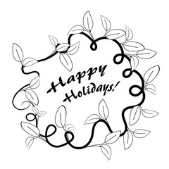 a wreath of leaves on a long branch with the words of congratulations in the middle