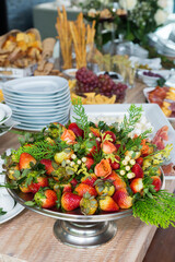 Social events reception; tasty snacks for guests at the reception.