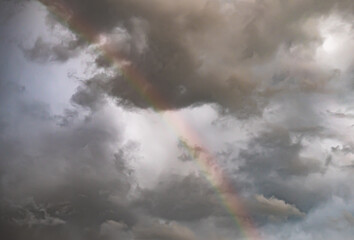 rainbow on the clouds sky