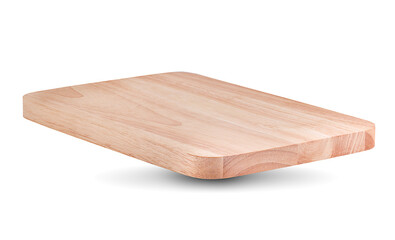 Brown cutting board isolated on white background