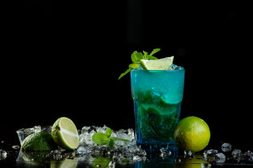 cocktails, alkagol, beautiful, apple, lime, mint, banana, strawberry