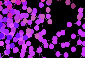 Fototapeta na wymiar Dark Purple, Pink vector pattern with artificial intelligence network.