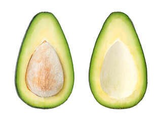 Avocado cutaway isolated on white