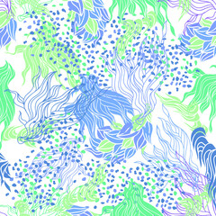 Fototapeta na wymiar abstract light green and blue doodle art pattern with shape and texture futuristic liquid colorful splash overlay.