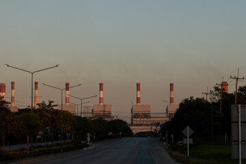 Lignite or Coal power plants. Northern Thailand. (Air pollution, Global warming)