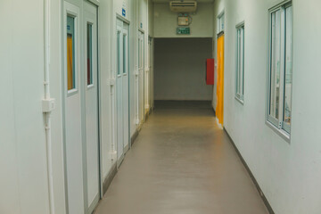 Empty hallway in the factory