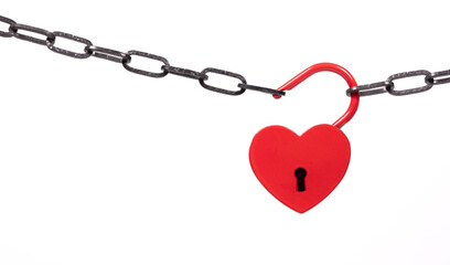 Lock of love - Red heart lock