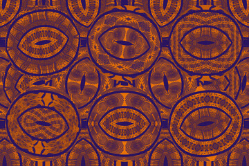 Colorful African fabric - Patchwork of patterns, illustration 