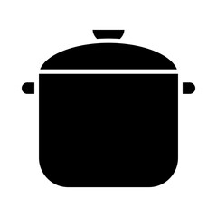 cooking pot icon, silhouette style