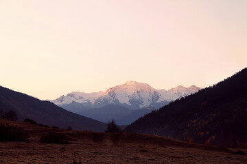 The magical colors of autumn in the forest of Svaneti
