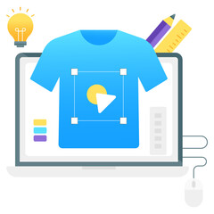 
Shirt with tools, shirt design editable concept icon
