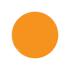 Orange Ink Paint Brush Circle Isolated On White Background. Vector