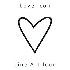 Line Art Love Or Heart Icon Using For Your Presentation, Website And Application