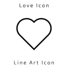 Line Art Love Or Heart Icon Using For Your Presentation, Website And Application