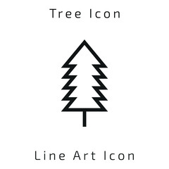Fototapeta premium Line Art Tree Icon Using For Your Presentation, Website And Application