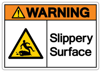 Warning Slippery Surface Symbol, Vector Illustration, Isolate white background Label. EPS10