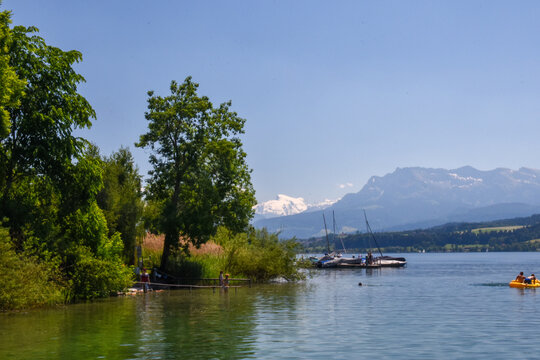 Sursee, alpine lake in canton Lucerne, central Switzerland