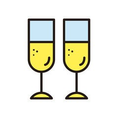 champagne cups icons vector design