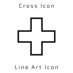 Fototapeta premium Line Art Christian Cross Icon Icon Using For Your Presentation, Website And Application