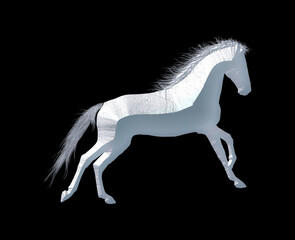 Obraz na płótnie Canvas Horse Logo Icon White Stone Sculpture Illustration