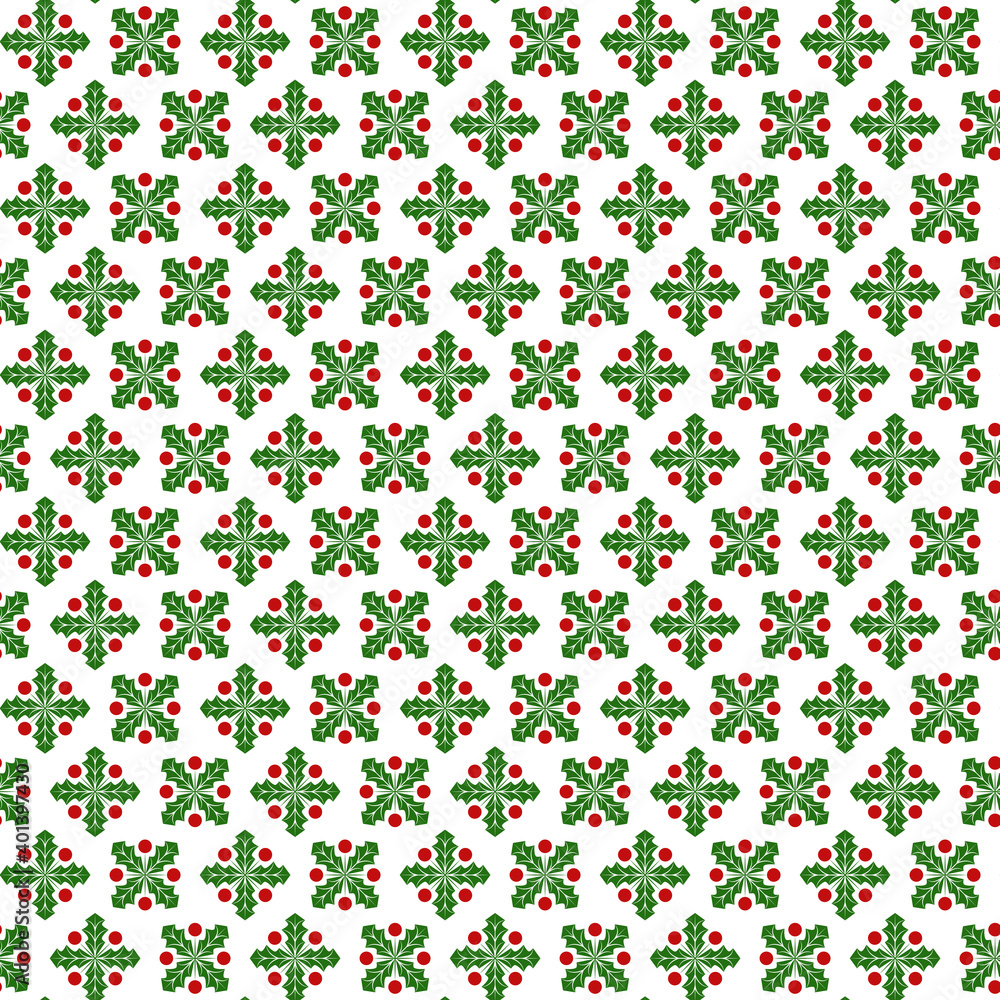 Poster Seamless pattern with abstract image of mistletoe twigs. Vector background.