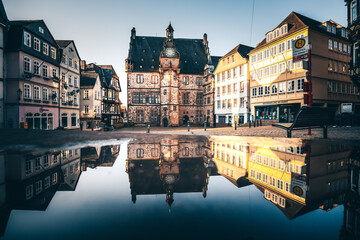 The beautiful university town of Marburg an der Lahn. Great historic old town with many...