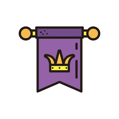 mardi gras crown in banner vector design